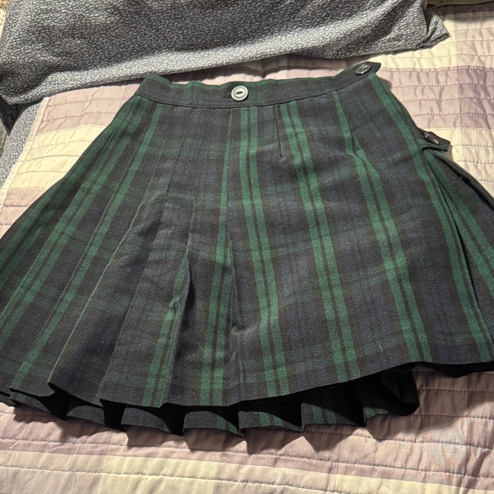 Blackwatch Plaid Green and Navy Skirt
